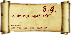 Belányi Győző névjegykártya